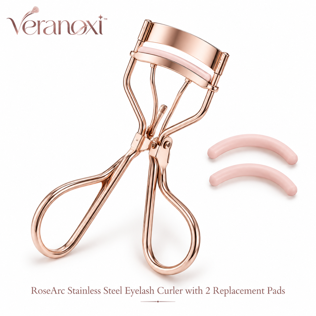 veranoxi™ RoseArc Stainless Steel Eyelash Curler with 2 Replacement Pads