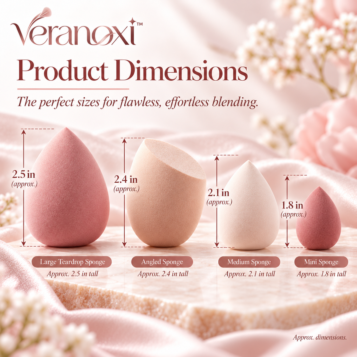 veranoxi™ CloudBlend 4-Piece Makeup Sponge & Foundation Blender Set