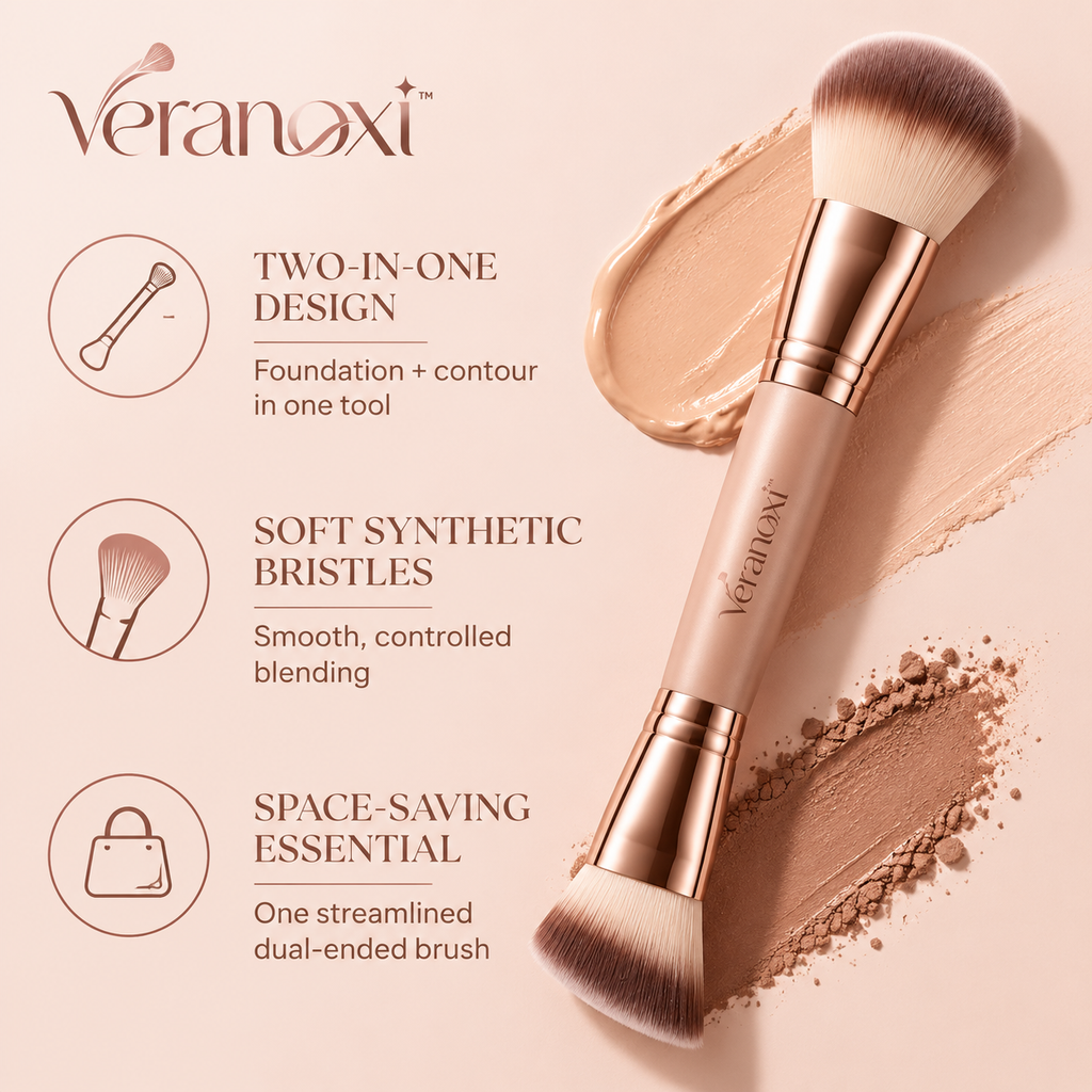 veranoxi™ SculptFlex Dual-Ended Foundation & Contour Makeup Brush