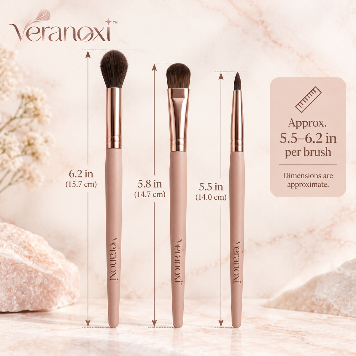 veranoxi™ FineLine 3-Piece Precision Eye Makeup Brush Set