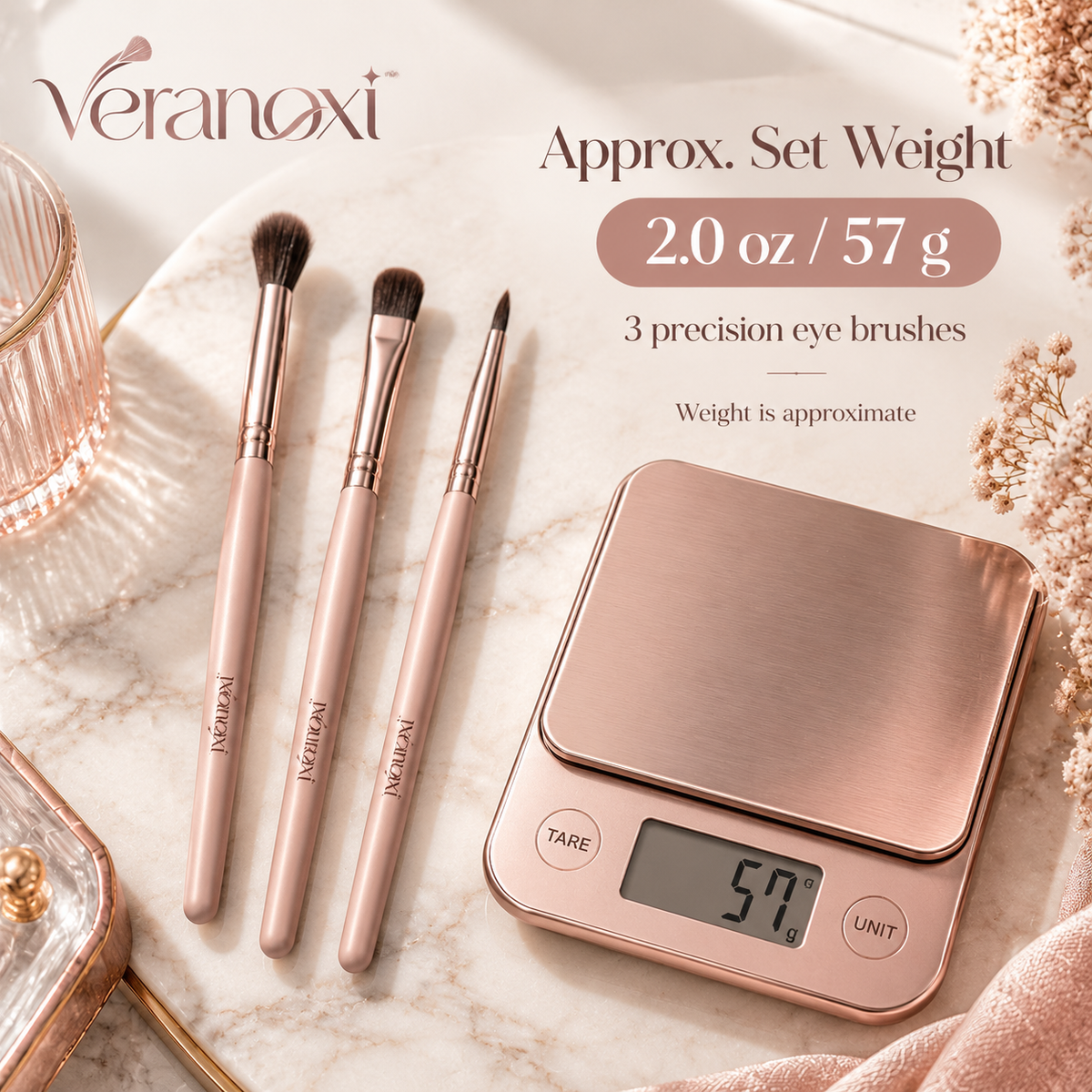 veranoxi™ FineLine 3-Piece Precision Eye Makeup Brush Set