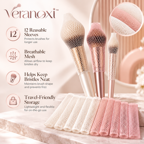 veranoxi™ BrushGuard 12-Piece Mesh Makeup Brush Protector Set