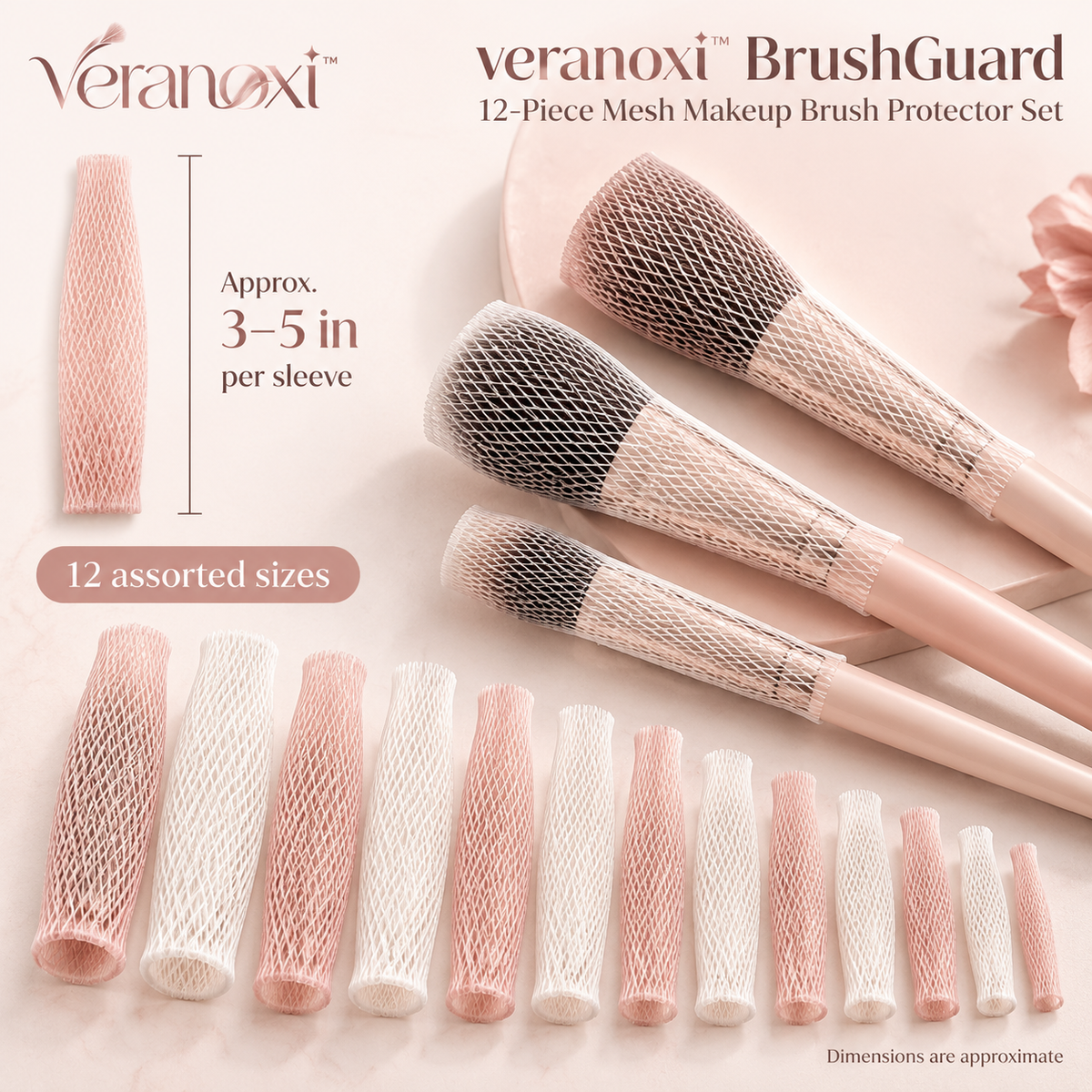veranoxi™ BrushGuard 12-Piece Mesh Makeup Brush Protector Set
