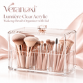 veranoxi™ Lumière Clear Acrylic Makeup Brush Organizer with Lid