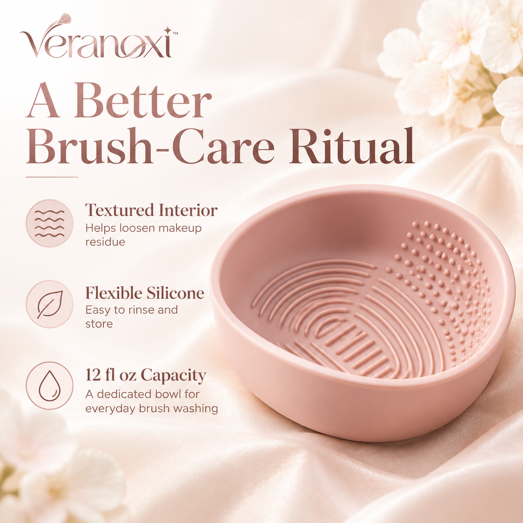 veranoxi™ PureRinse Silicone Makeup Brush Cleaning Bowl, 12 fl oz
