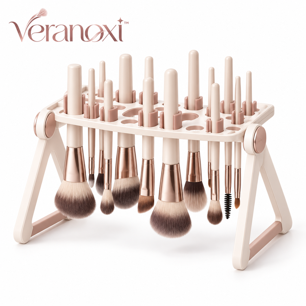 veranoxi™ AirDry Foldable Makeup Brush Drying Rack, 12–16 Brush Capacity