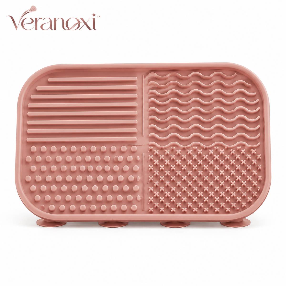 veranoxi™ SoftGrid Silicone Makeup Brush Cleaning Mat with Suction Cups